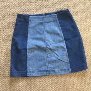 Free People Two Tone Denim skirt, Size 6